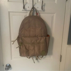 NWT Pajar Twill Dome Backpack Vert Clair/Light Green (Tan/Orange) MSRP $125